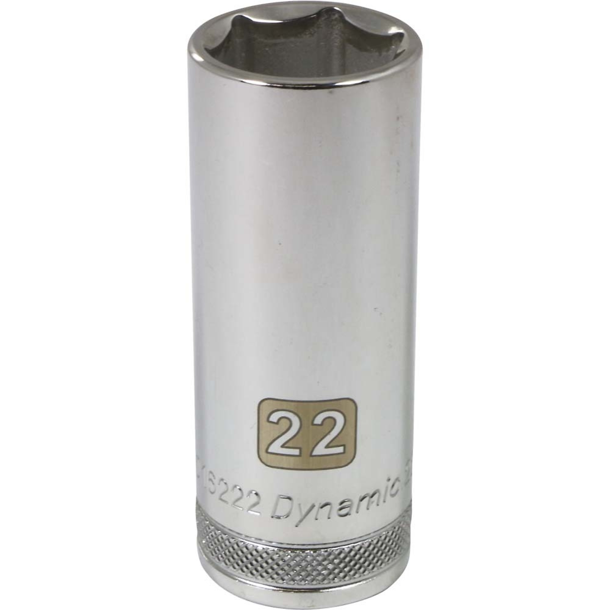 Dynamic Tools 1/2" Drive 6 Point Metric, 22mm Deep Length, Chrome Finish Socket